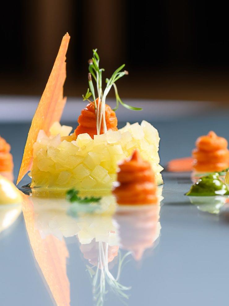 White carrot in gourmet restaurant